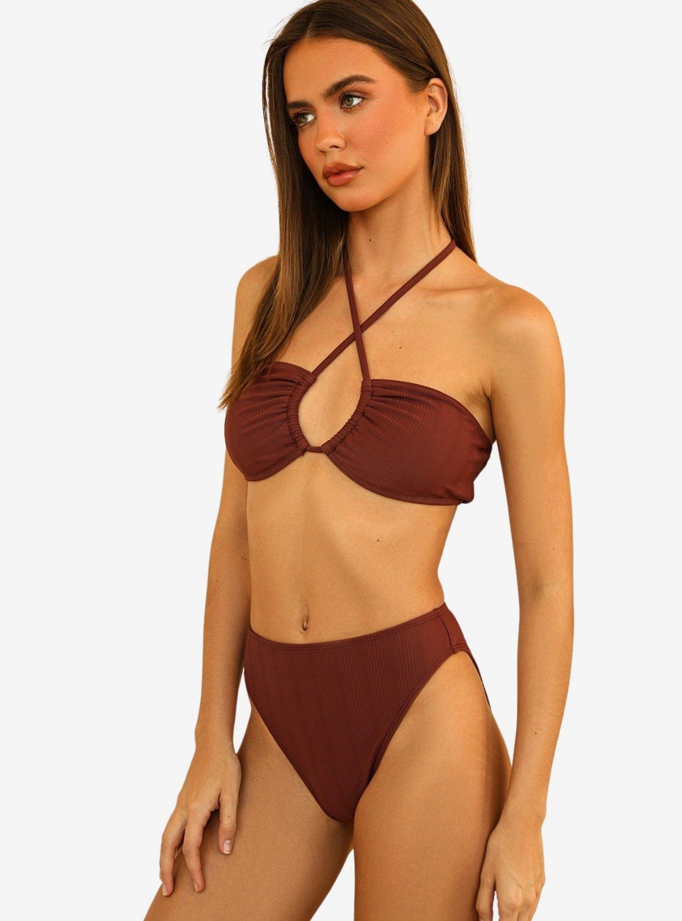Dippin' Daisy's Amalfi Swim Top Clay Maroon Ribbed, MAROON, alternate