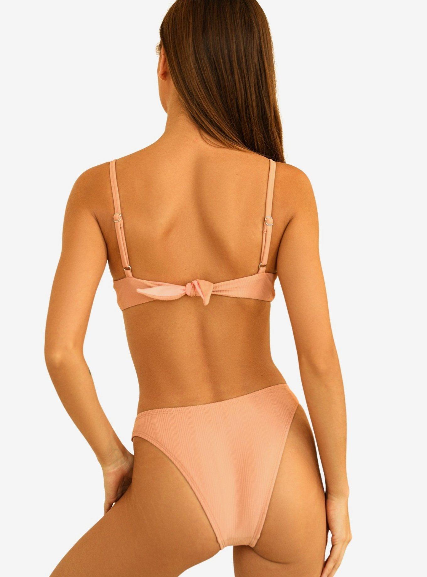Dippin' Daisy's Gigi Swim Top Peach Ribbed, DUSTY PEACH, alternate