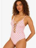 Dippin' Daisy's Bliss Swim One Piece Checked Out Pink, CHECKERED, alternate