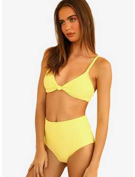 Dippin' Daisy's Zen Swim Top Limelight Yellow Ribbed, , hi-res