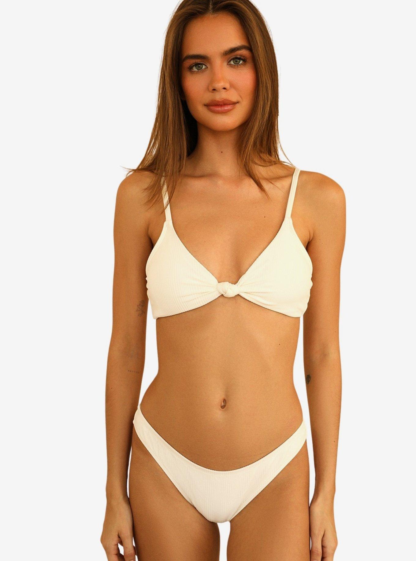 Dippin' Daisy's Zen Swim Top Cloud White Ribbed, BRIGHT WHITE, alternate