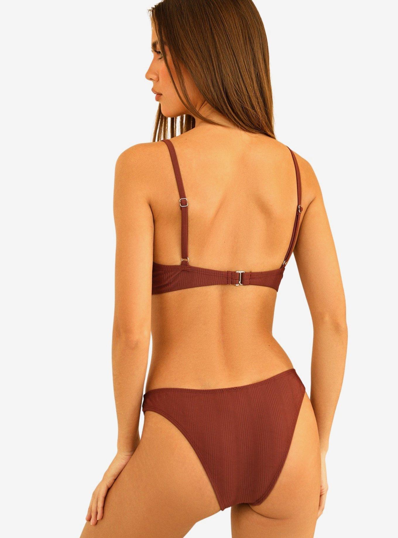 Dippin' Daisy's Zen Swim Top Clay Maroon Ribbed, MAROON, alternate