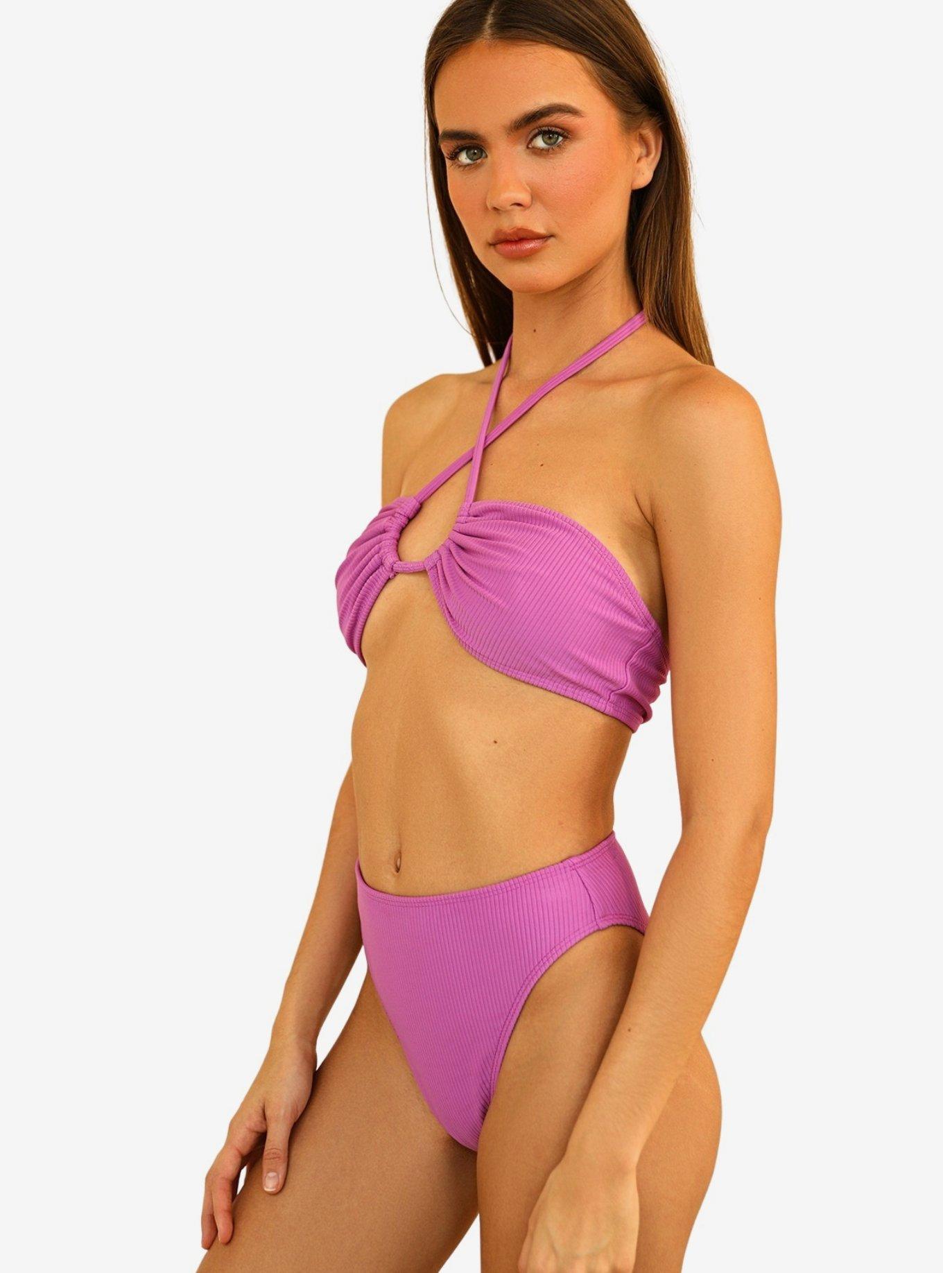 Dippin' Daisy's Seashore Swim Bottom Vivid Violet Ribbed, BRIGHT VIOLET, alternate