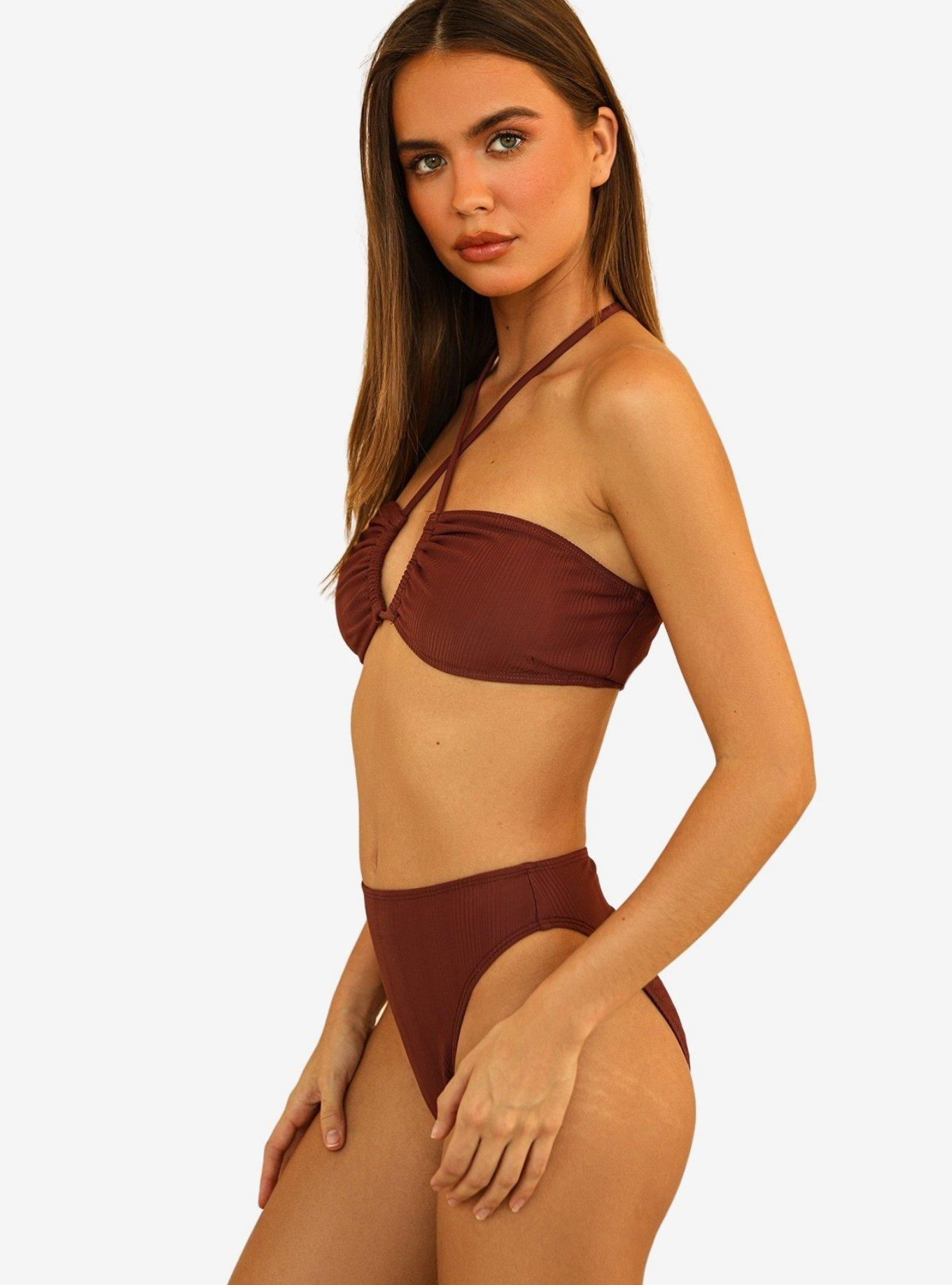 Dippin' Daisy's Seashore Swim Bottom Clay Maroon Ribbed, MAROON, alternate