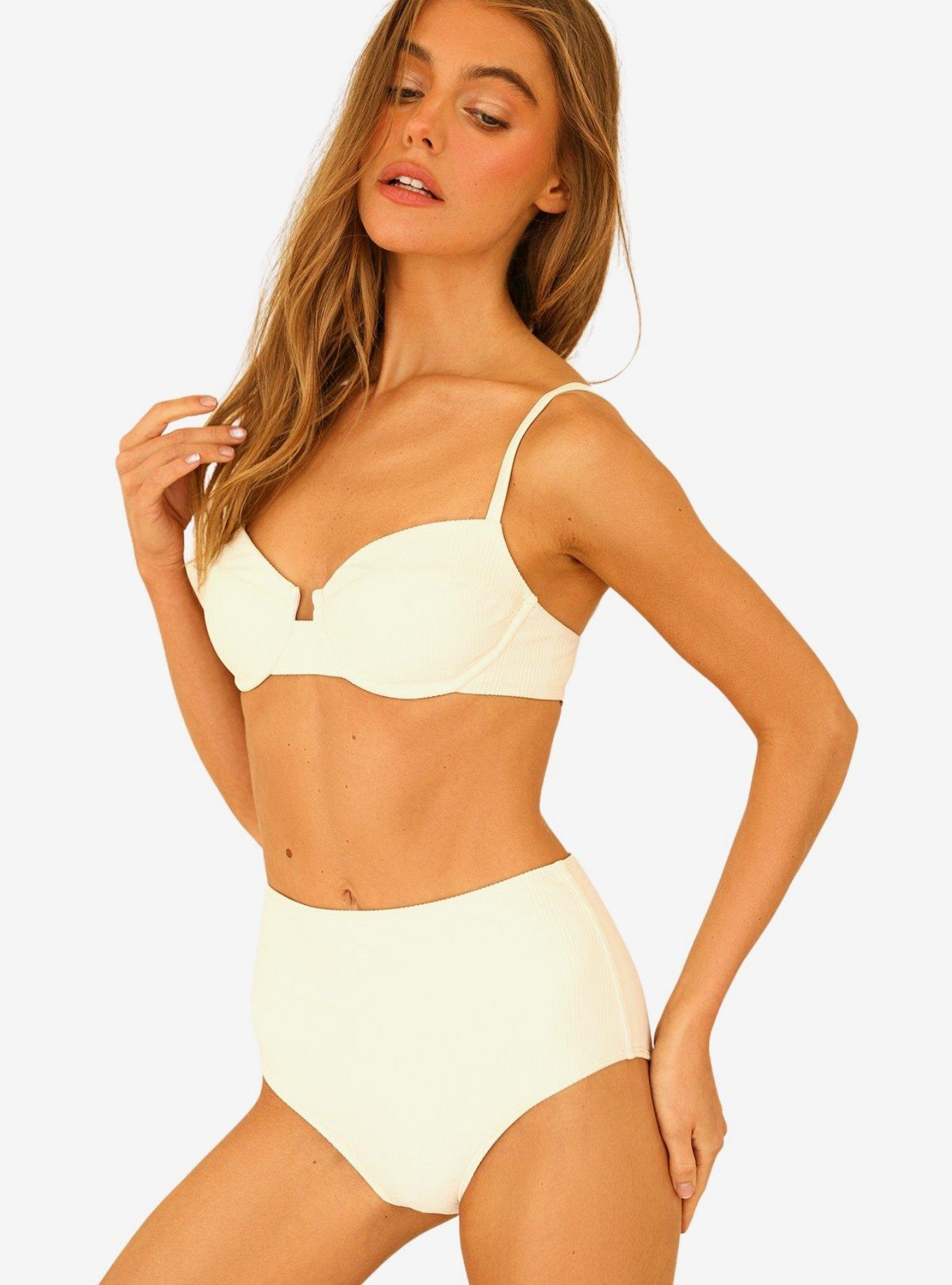 Dippin' Daisy's Balboa Swim Bottom Cloud White Ribbed, BRIGHT WHITE, alternate