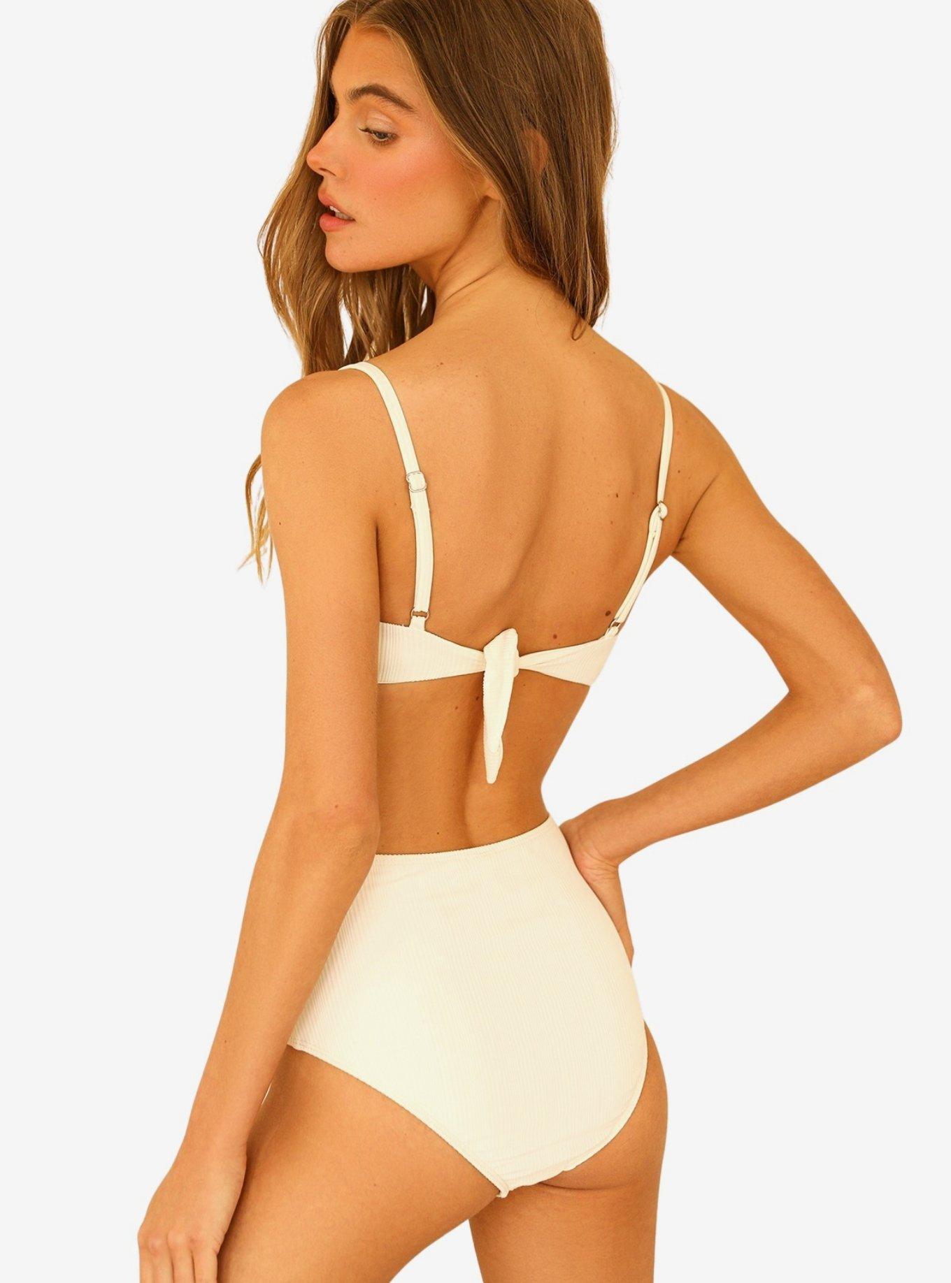 Dippin' Daisy's Balboa Swim Bottom Cloud White Ribbed, BRIGHT WHITE, alternate
