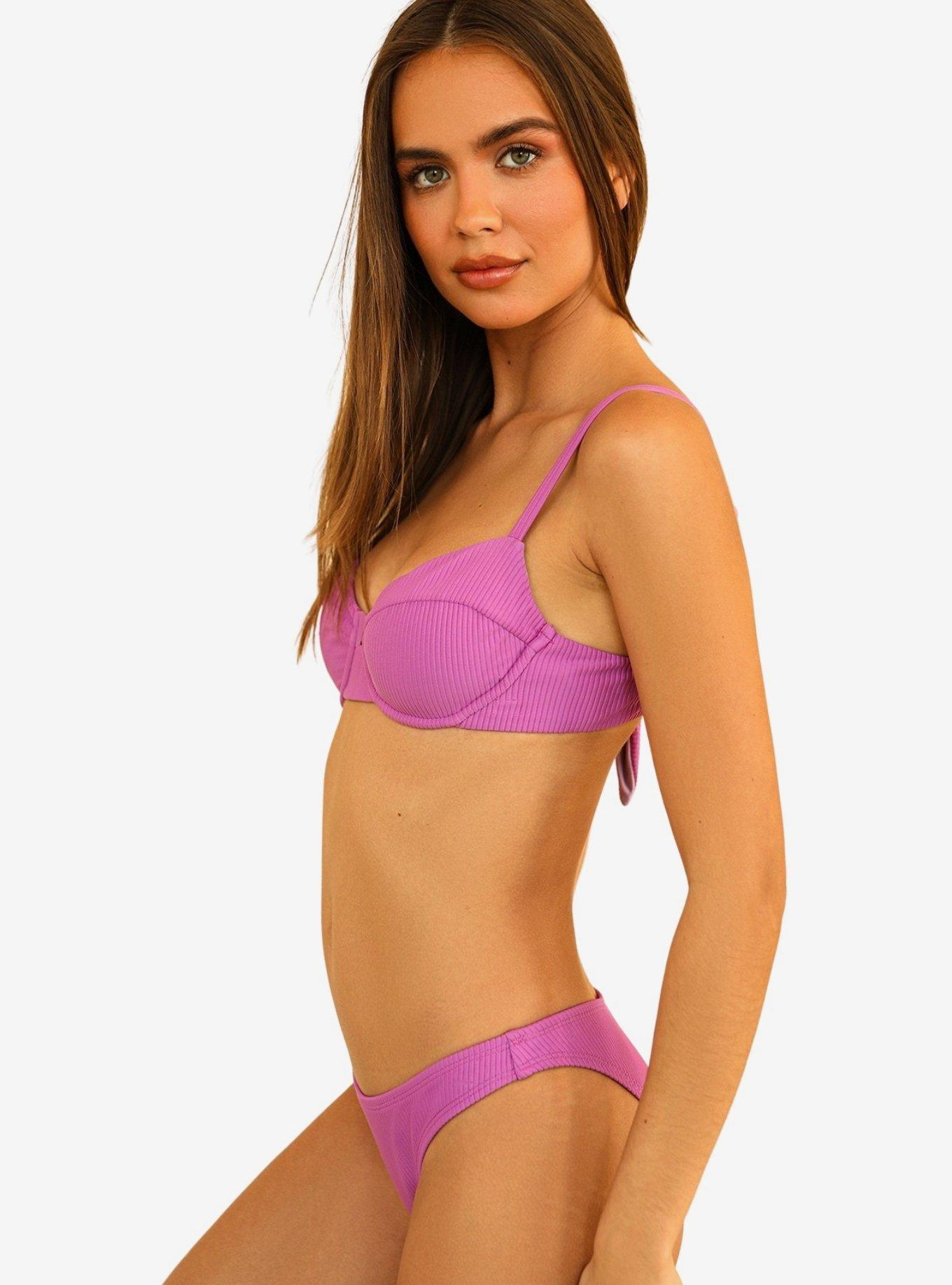 Dippin' Daisy's Nocturnal Swim Bottom Vivid Violet Ribbed, , hi-res