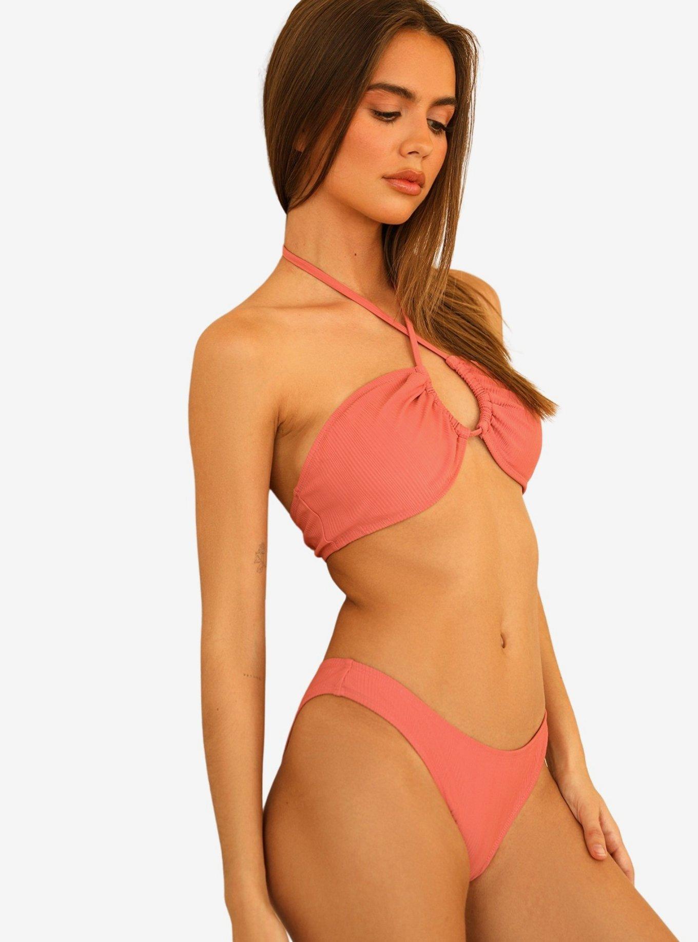 Dippin' Daisy's Nocturnal Swim Bottom Hawaiian Sun Pink Ribbed, , hi-res