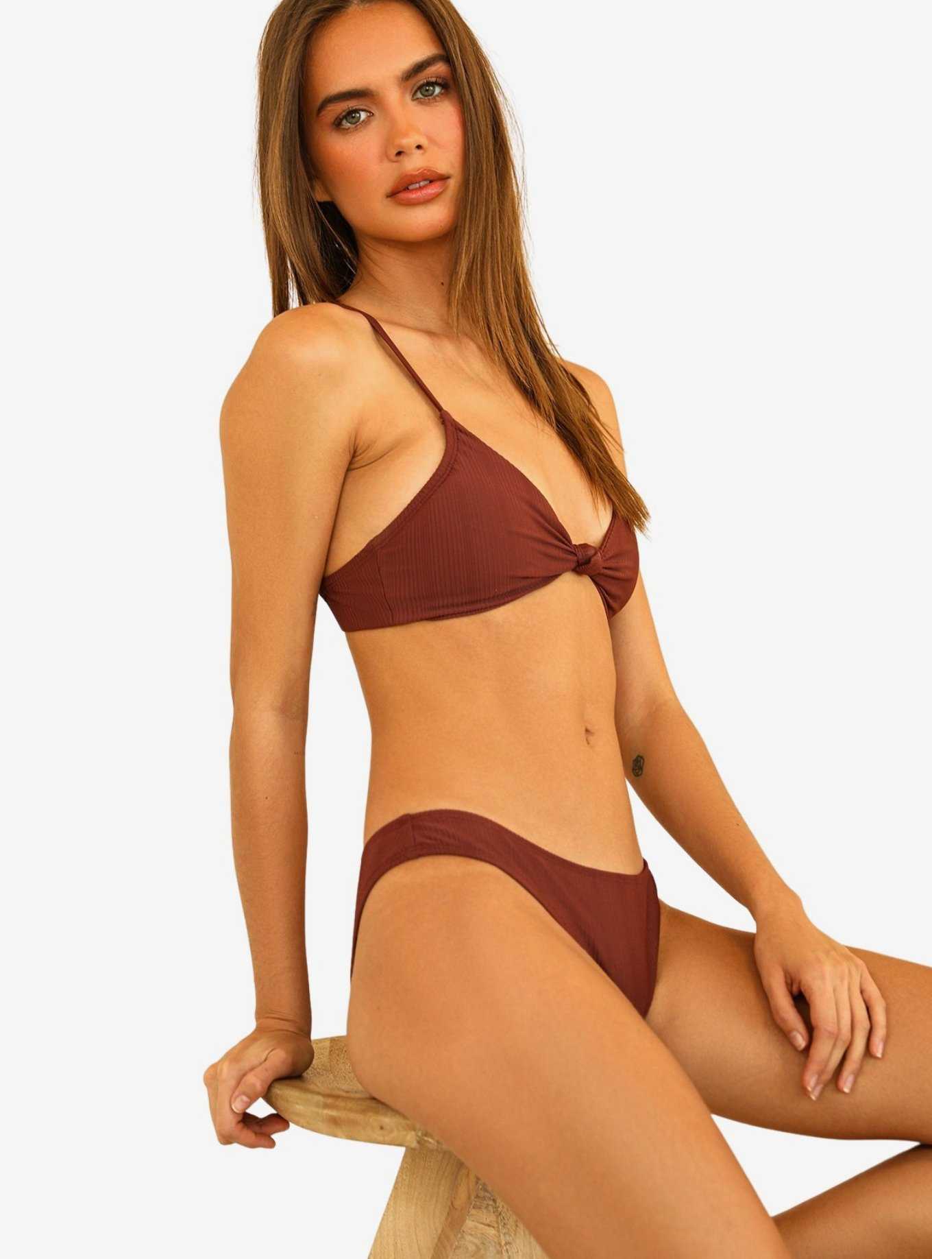 Dippin' Daisy's Nocturnal Swim Bottom Clay Maroon Ribbed, , hi-res