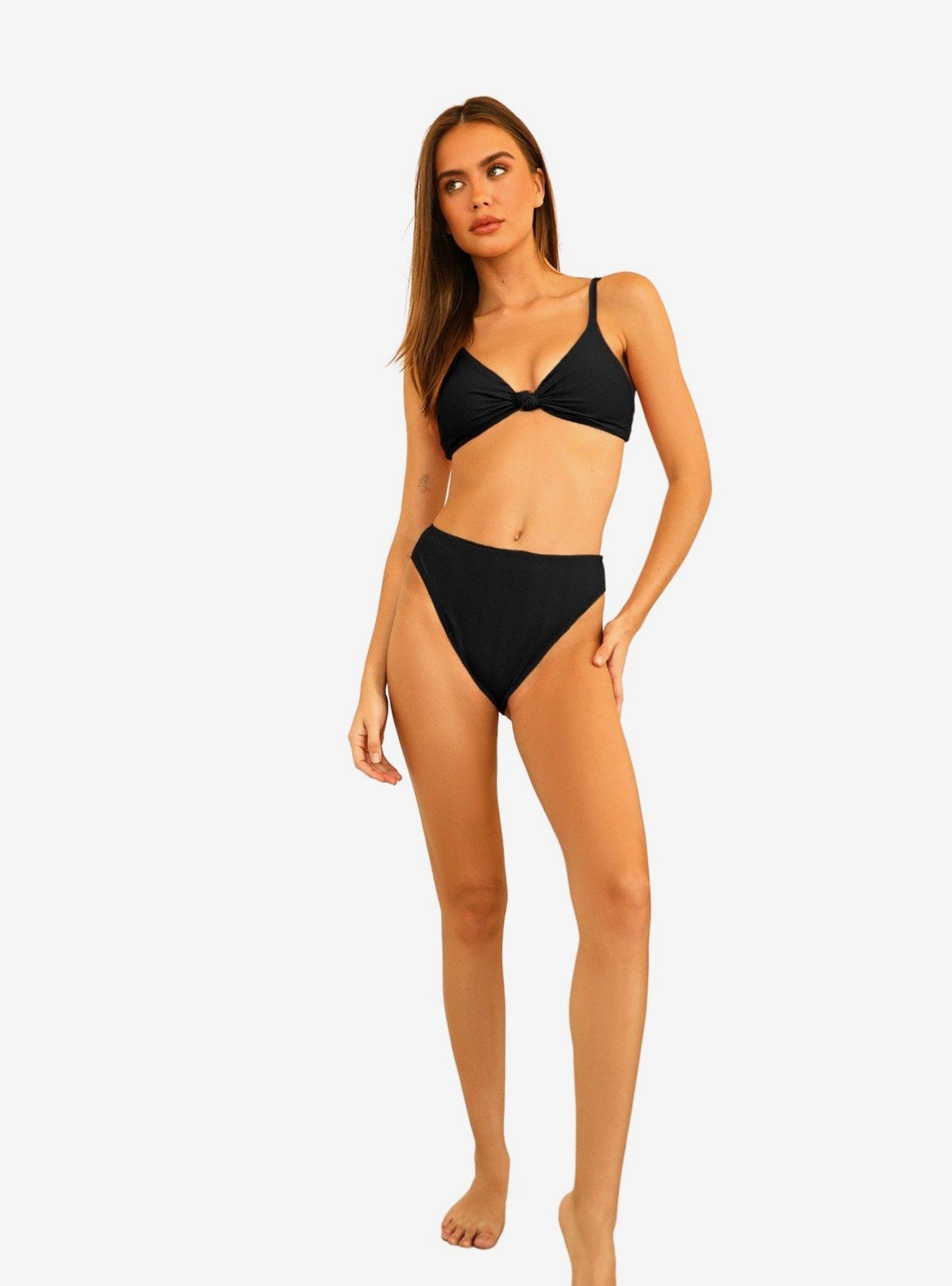 Dippin' Daisy's Seashore Swim Bottom Black Ribbed