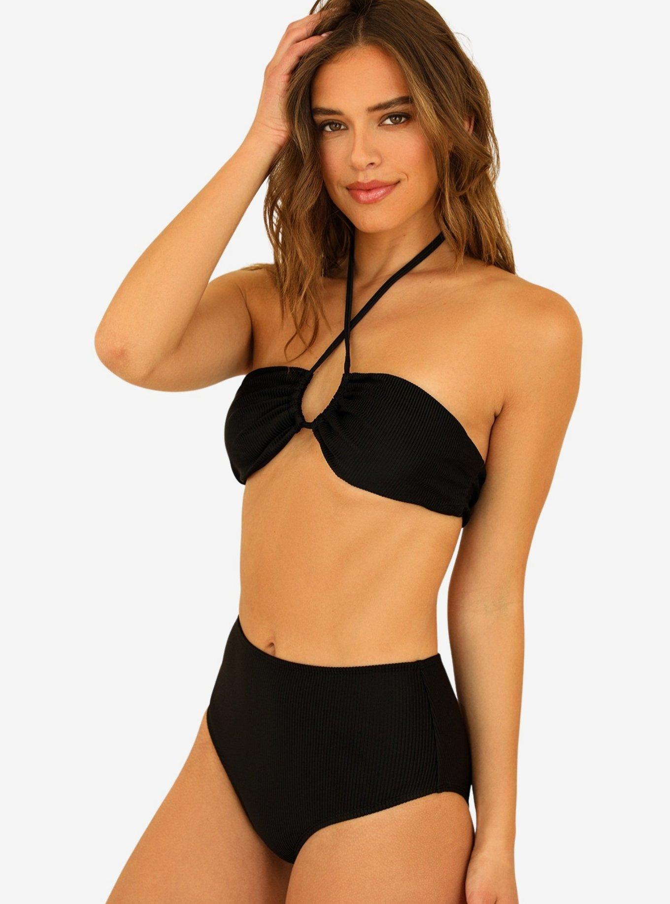 Dippin' Daisy's Balboa Swim Bottom Black Ribbed, BLACK, alternate