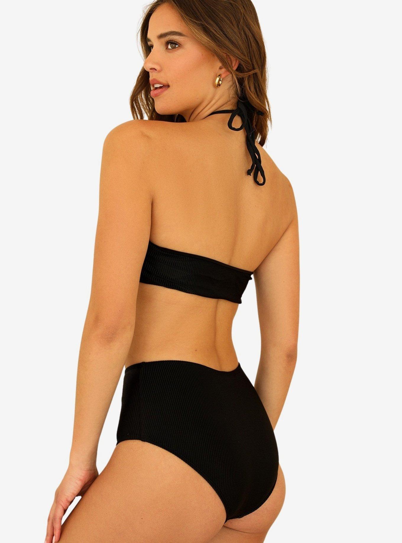 Dippin' Daisy's Balboa Swim Bottom Black Ribbed, BLACK, alternate