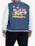 Disney Mickey Mouse And Friends Girls Denim Varsity Jacket Plus Size, MULTI, alternate