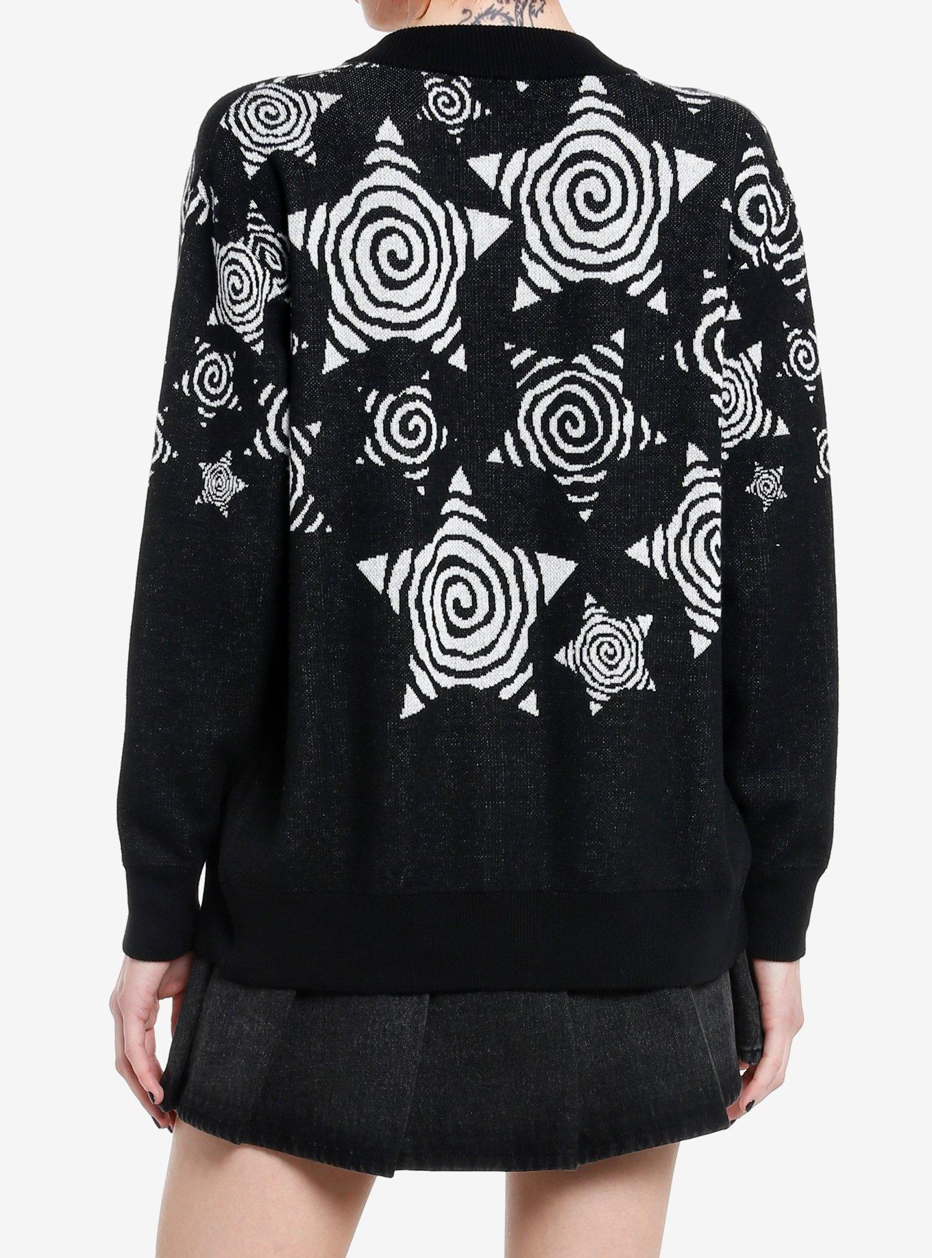 Social Collision Spiral Star Allover Pattern Girls Cardigan, , alternate