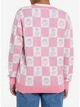 Sweet Society Pink Bunny Checkered Split Girls Cardigan, , alternate