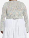 Thorn & Fable Pastel Rainbow Girls Bell Sleeve Knit Shrug Plus Size, PINK, alternate