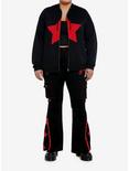 Social Collision Red Star Girls Hoodie Plus Size, RED, alternate