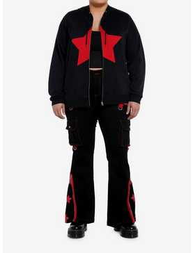 Social Collision Red Star Girls Hoodie Plus Size, , hi-res