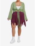 Thorn & Fable Green Mesh Girls Bell Sleeve Shrug Plus Size, GREEN, alternate