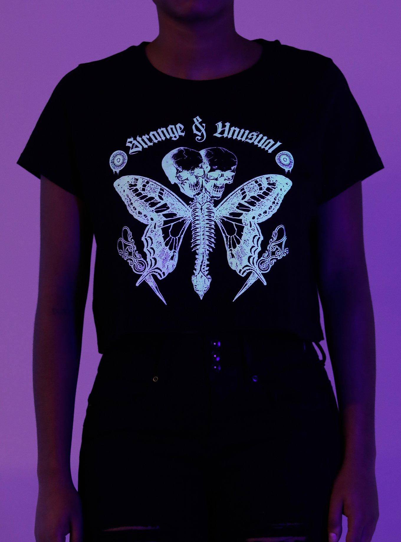 Cosmic Aura Strange & Unusual Glow-In-The-Dark Girls Crop T-Shirt, , alternate