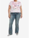 Thorn & Fable Fantasy Fairy Lace Tie-Dye Crop Girls T-Shirt Plus Size, PURPLE, alternate
