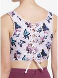 Thorn & Fable Butterfly Ribbon Girls Crop Corset, BLUE, alternate