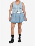 Social Collision Light Indigo Denim Girls Vest Plus Size, INDIGO, alternate