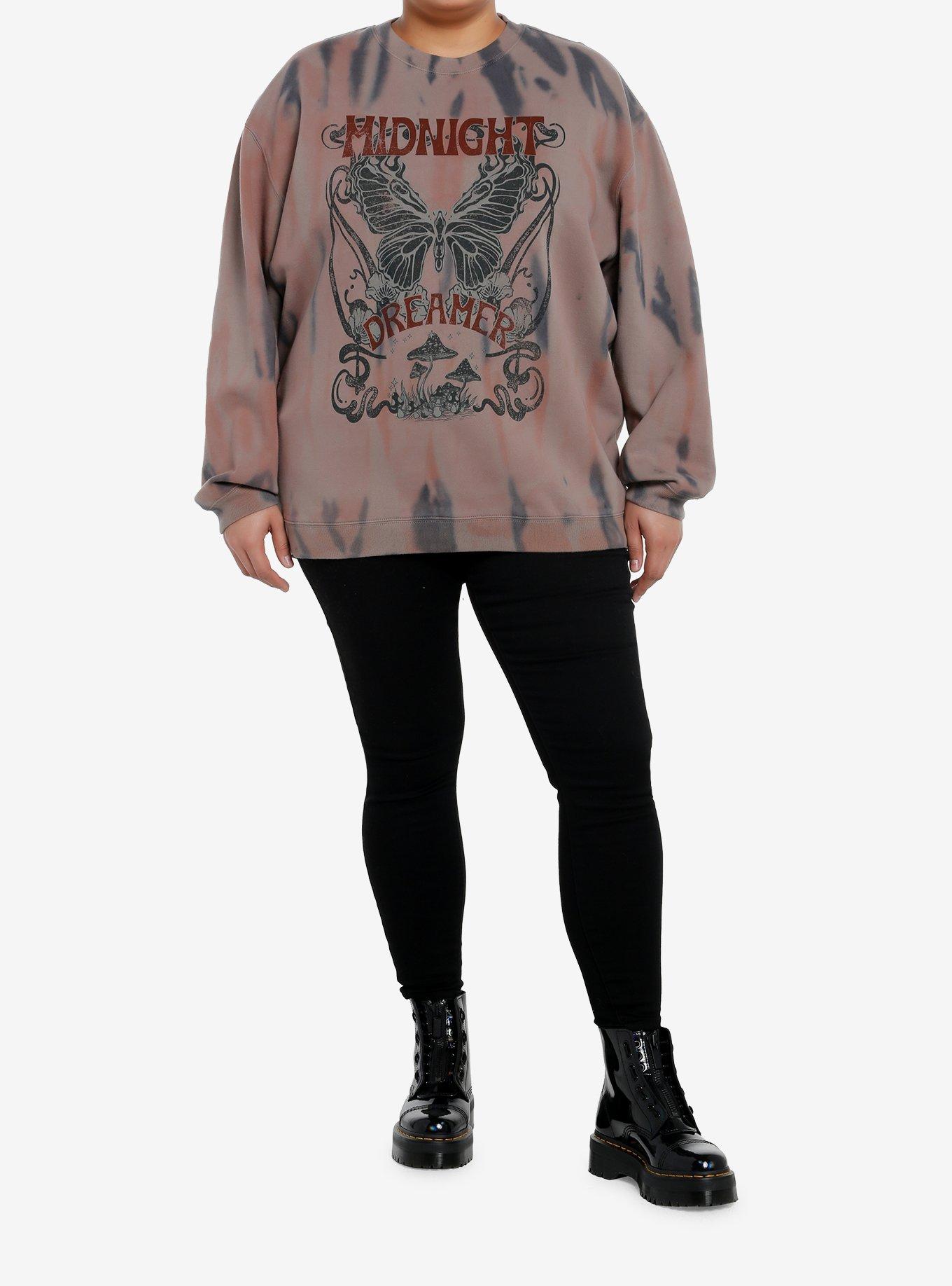 Thorn & Fable Midnight Dreamer Butterfly Tie-Dye Girls Sweatshirt Plus Size, , hi-res