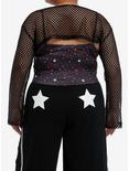 Star Cami Fishnet Bolero Shrug Girls Top Set Plus Size, RED, alternate