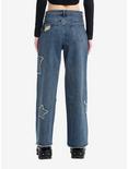 Social Collision Star Patch Wide Leg Denim Jeans, INDIGO, alternate