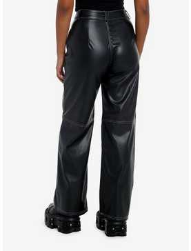 Black Faux Leather Pants, , hi-res