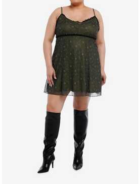Cosmic Aura Constellation Black Lace Mini Dress Plus Size, , hi-res