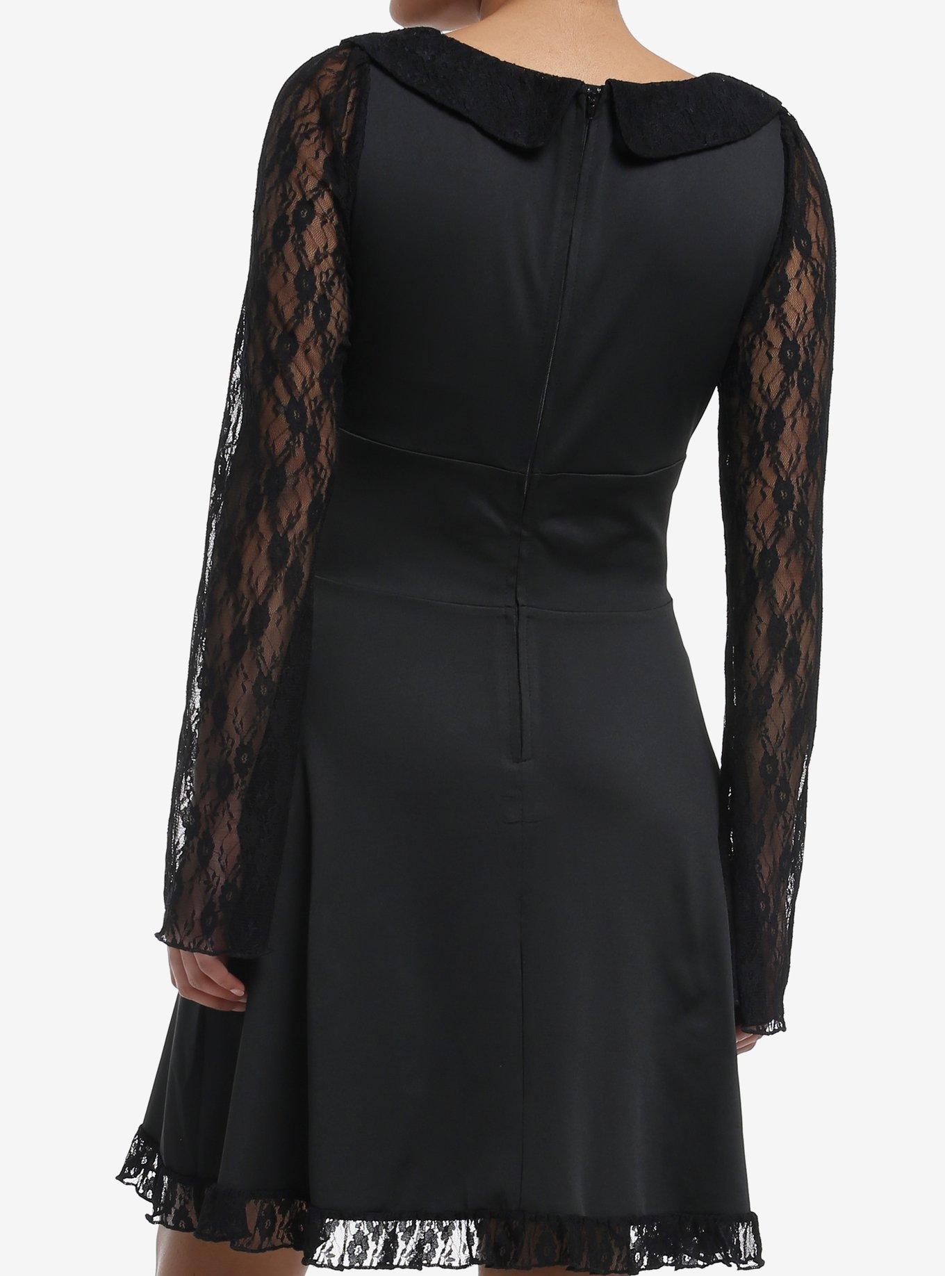 Daisy Street Black Lace Long-Sleeve Mini Dress