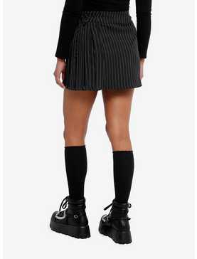 Daisy Street Black Pinstripe Side-Tie Mini Skirt, , hi-res