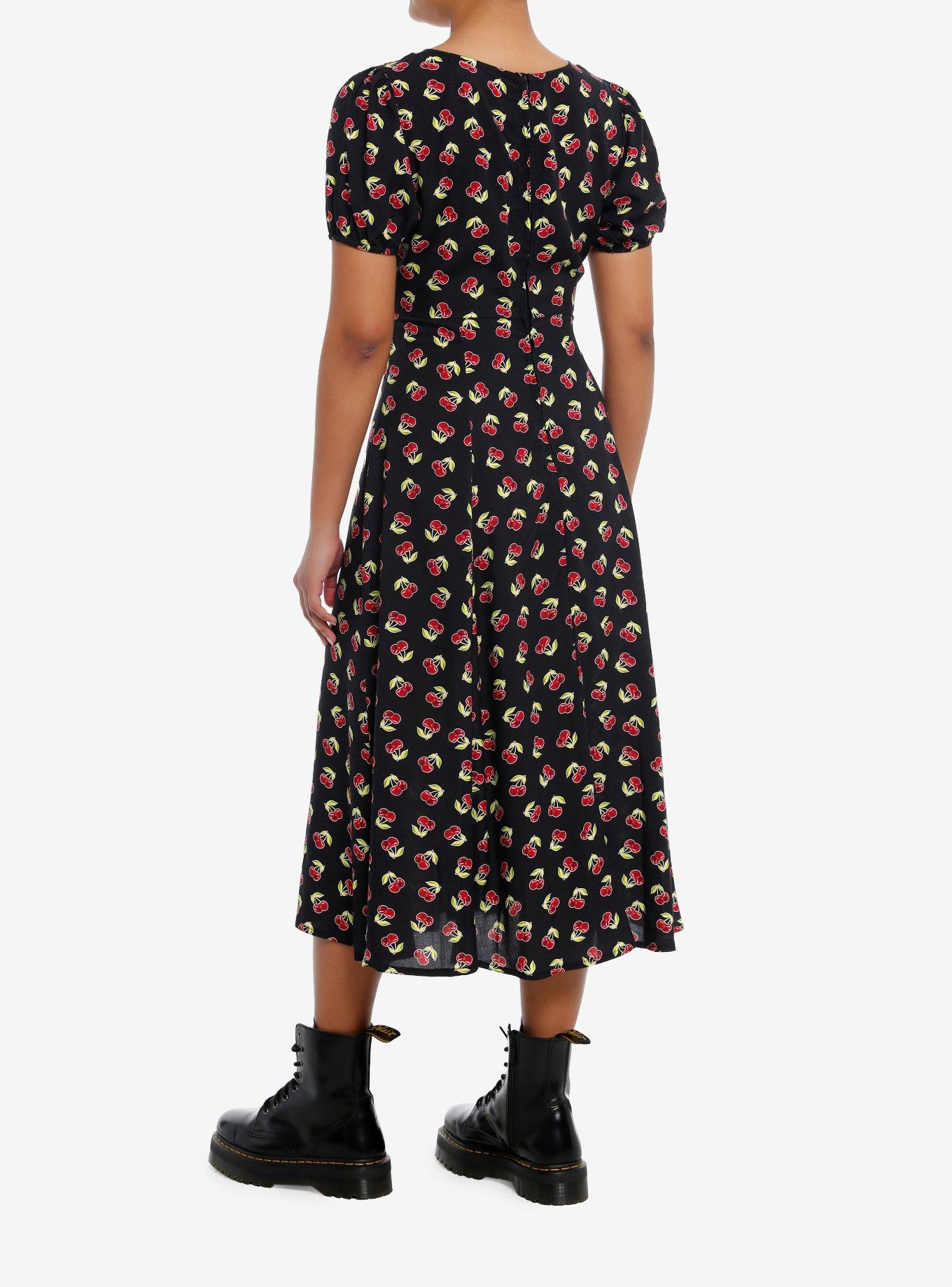 Red Cherry Empire Midi Dress, , hi-res