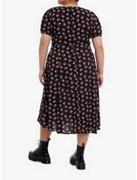 Red Cherry Empire Midi Dress Plus Size, , hi-res