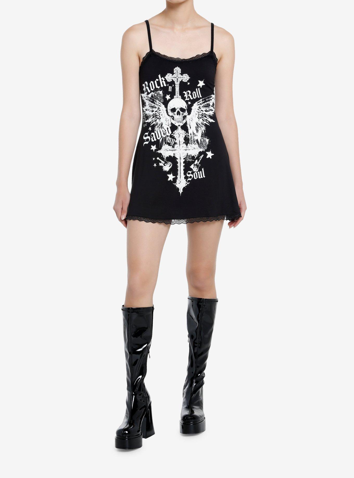 Social Collision Rock 'N' Roll Saved My Soul Cami Dress, , alternate