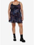 Social Collision Skull Paisley Patchwork Cami Dress Plus Size, BLUE, alternate