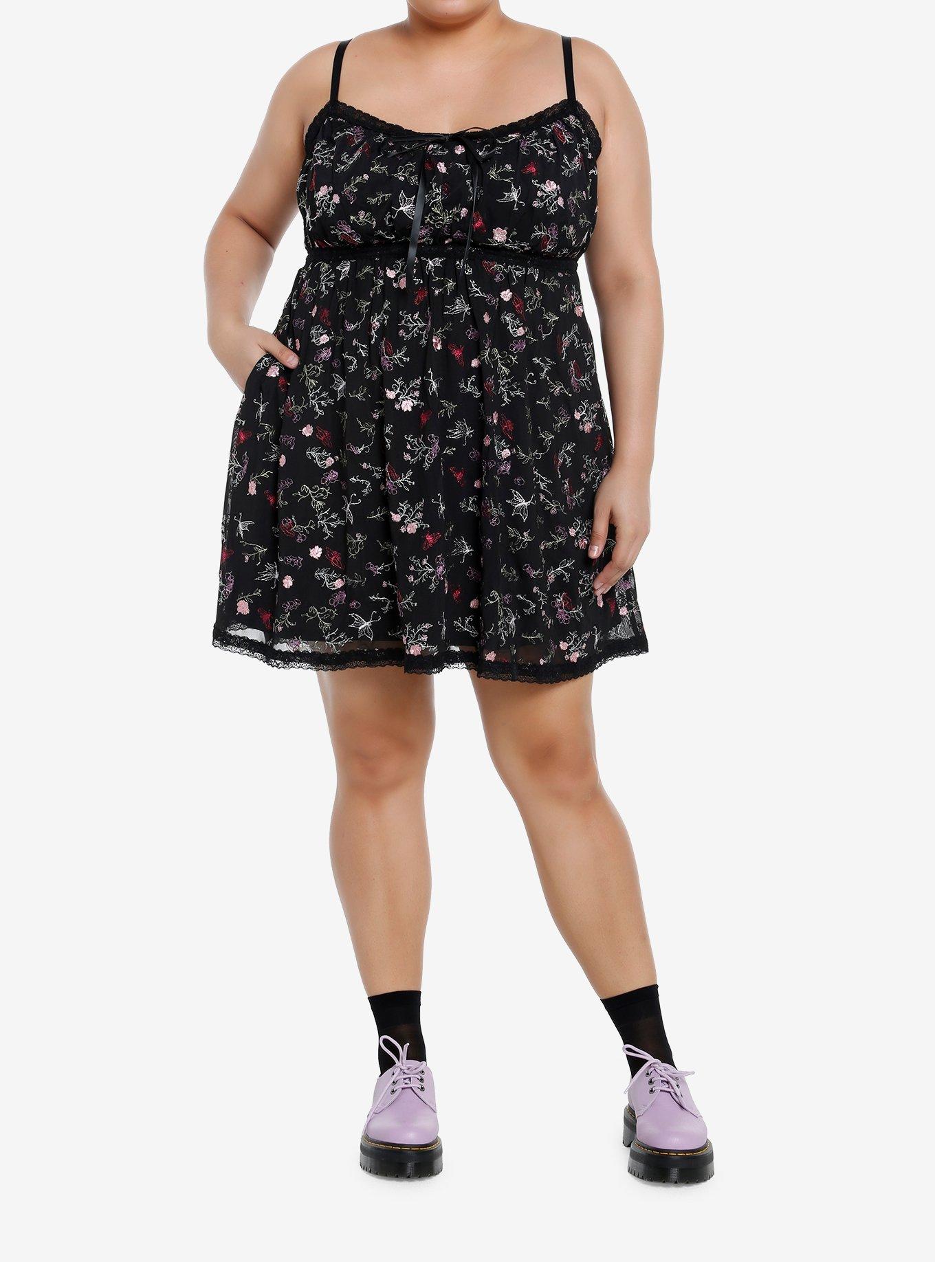 Sweet Society Flower Embroidery Cami Dress Plus Size, , hi-res