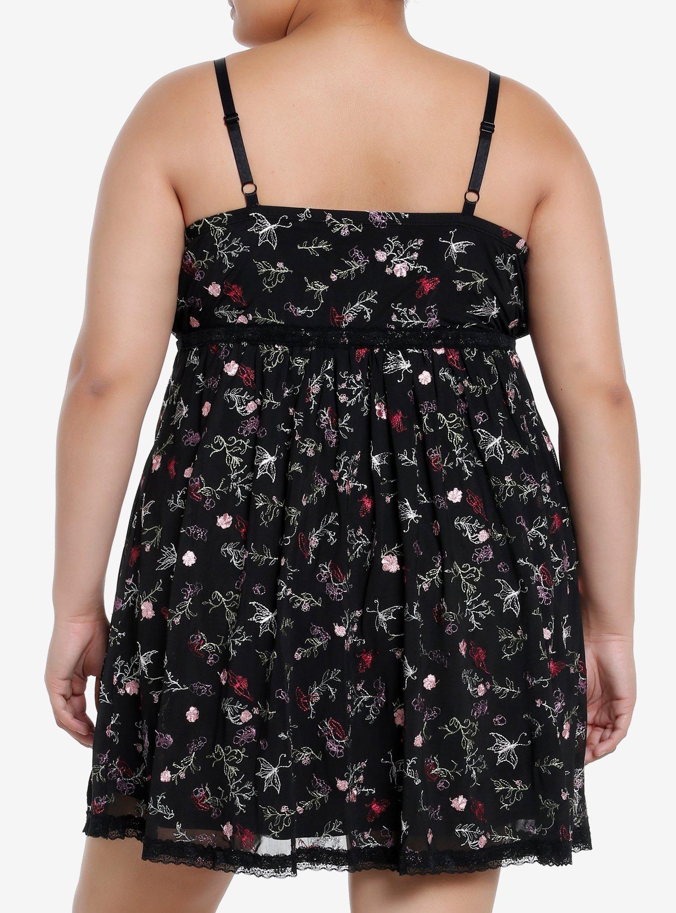 Sweet Society Flower Embroidery Cami Dress Plus Size, PINK, alternate