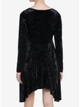 Cosmic Aura Black Velvet Lace Long-Sleeve Dress, BLACK, alternate