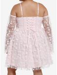 Thorn & Fable Pink Rosette Cold Shoulder Dress Plus Size, PINK, alternate