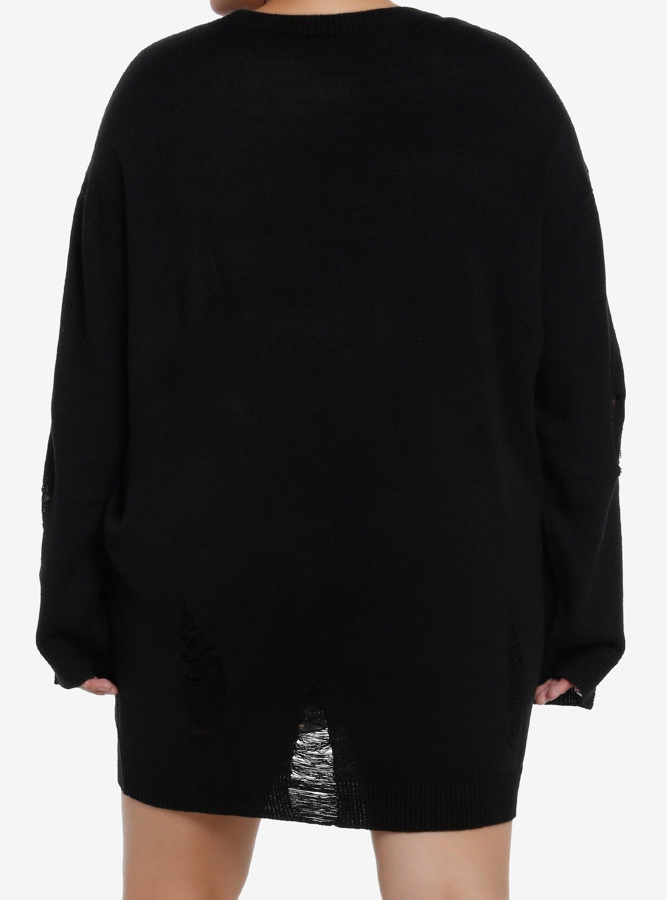 Social Collision Conjoined Skeleton Girls Knit Sweater Dress Plus Size, , alternate