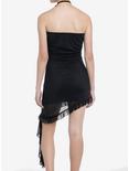 Cosmic Aura Y2K Neck Tie Asymmetrical Ruffle Mini Dress, BLACK, alternate