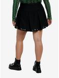 Social Collision Pyramid Stud Pleated Skirt Plus Size, SILVER, alternate