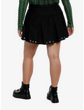 Social Collision Pyramid Stud Pleated Skirt Plus Size, , hi-res