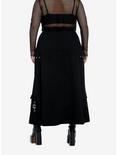Social Collision Black ZIppers & Grommets Maxi Skirt  Plus Size, BLACK, alternate
