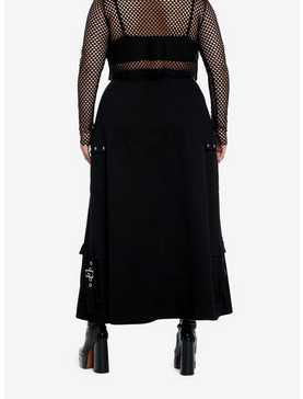 Social Collision Black ZIppers & Grommets Maxi Skirt  Plus Size, , hi-res