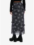 Cosmic Aura Celestial Ruffle Tiered Midi Skirt, BLACK, alternate