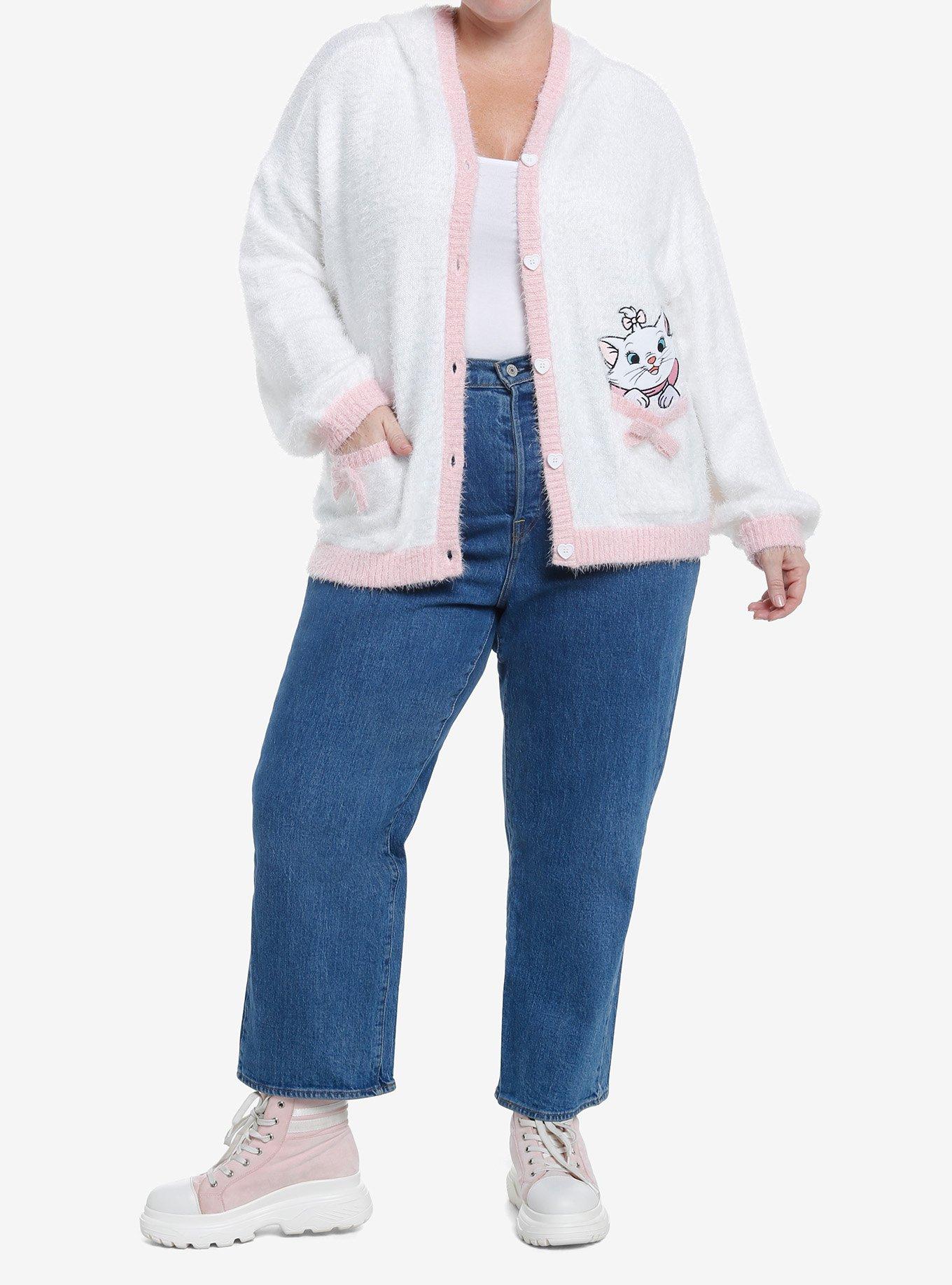 Disney The Aristocats Marie Fuzzy Hooded Girls Cardigan Plus Size, MULTI, alternate